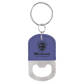 Oval Leatherette Bottle Opener Keychain