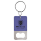 Rectangle Leatherette Bottle Opener Keychain