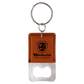 Rectangle Leatherette Bottle Opener Keychain