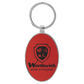 Oval Leatherette and Metal Keychain