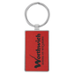 Rectangle Leatherette and Metal Keychain