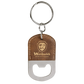 Oval Leatherette Bottle Opener Keychain