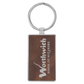Rectangle Leatherette and Metal Keychain