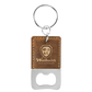 Rectangle Leatherette Bottle Opener Keychain