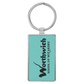 Rectangle Leatherette and Metal Keychain