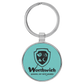 Round Leatherette and Metal Keychain