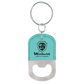 Oval Leatherette Bottle Opener Keychain