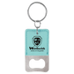 Rectangle Leatherette Bottle Opener Keychain