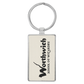 Rectangle Leatherette and Metal Keychain