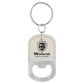 Oval Leatherette Bottle Opener Keychain