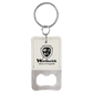 Rectangle Leatherette Bottle Opener Keychain