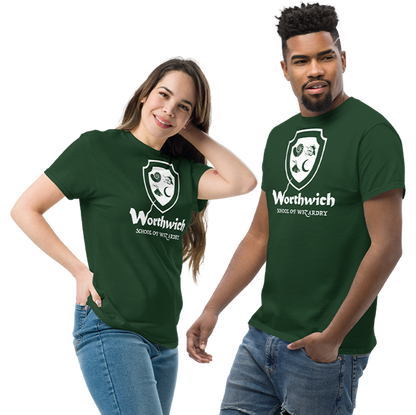 Worthwich (one-color logo, white) Gildan 5000 Unisex classic tee