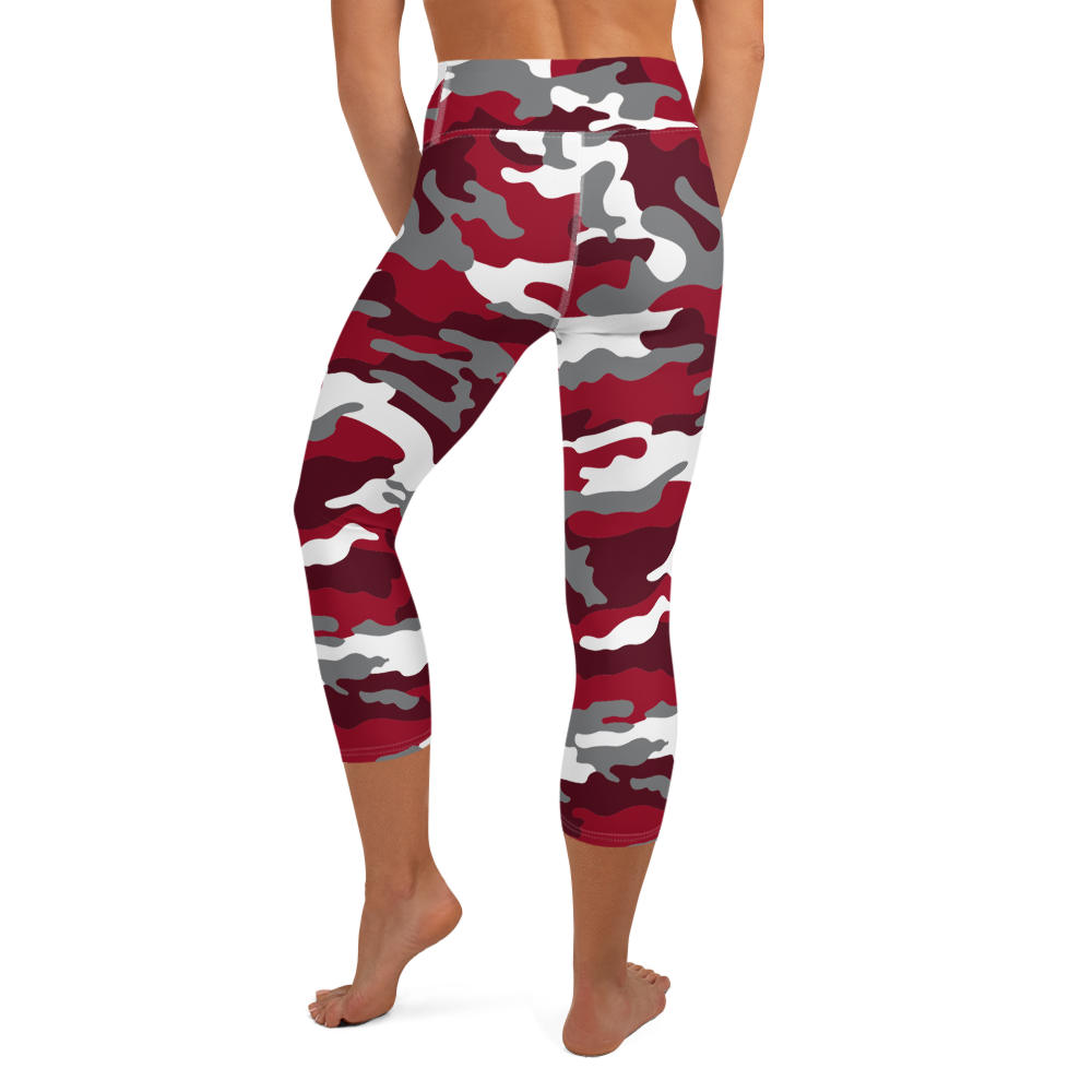 Red Camo Yoga Capri Leggings