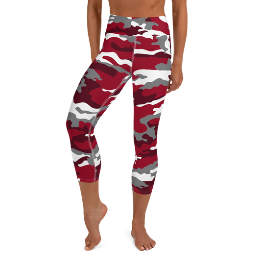 Red Camo Yoga Capri Leggings