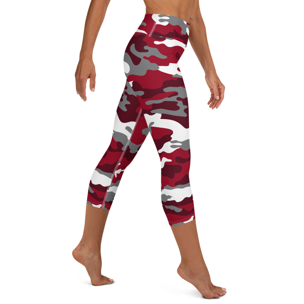 Red Camo Yoga Capri Leggings