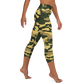 Green Camo Yoga Capri Leggings