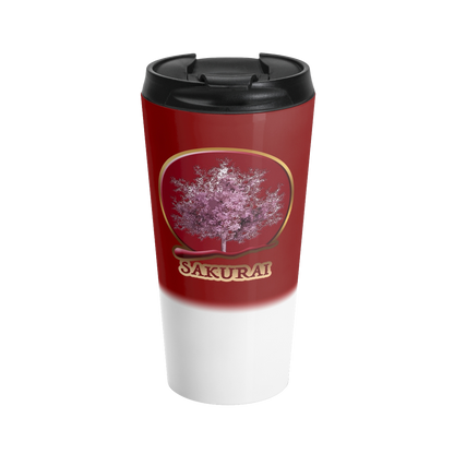 Sakurai Stainless Steel Travel Mug 15oz w/ Flip-top Lid