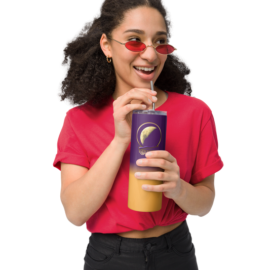 Zarraqa Skinny Tumbler with Metal Straw
