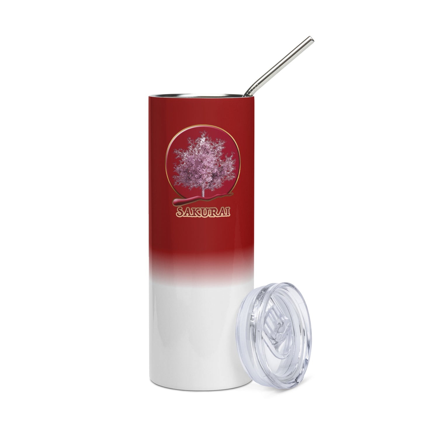 Sakurai Skinny Tumbler with Metal Straw