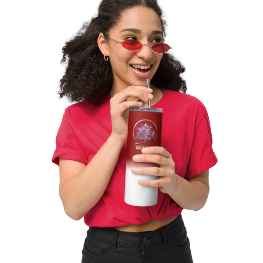 Sakurai Skinny Tumbler with Metal Straw