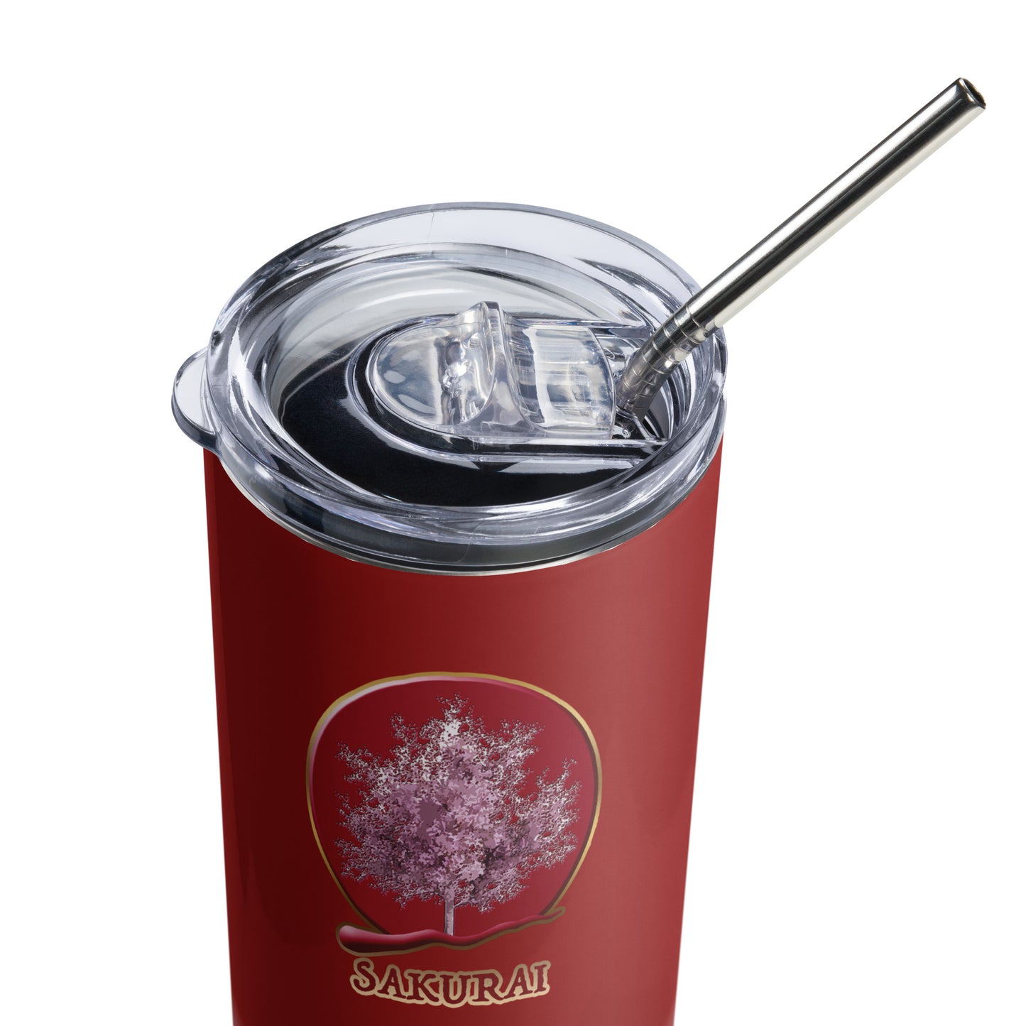 Sakurai Skinny Tumbler with Metal Straw