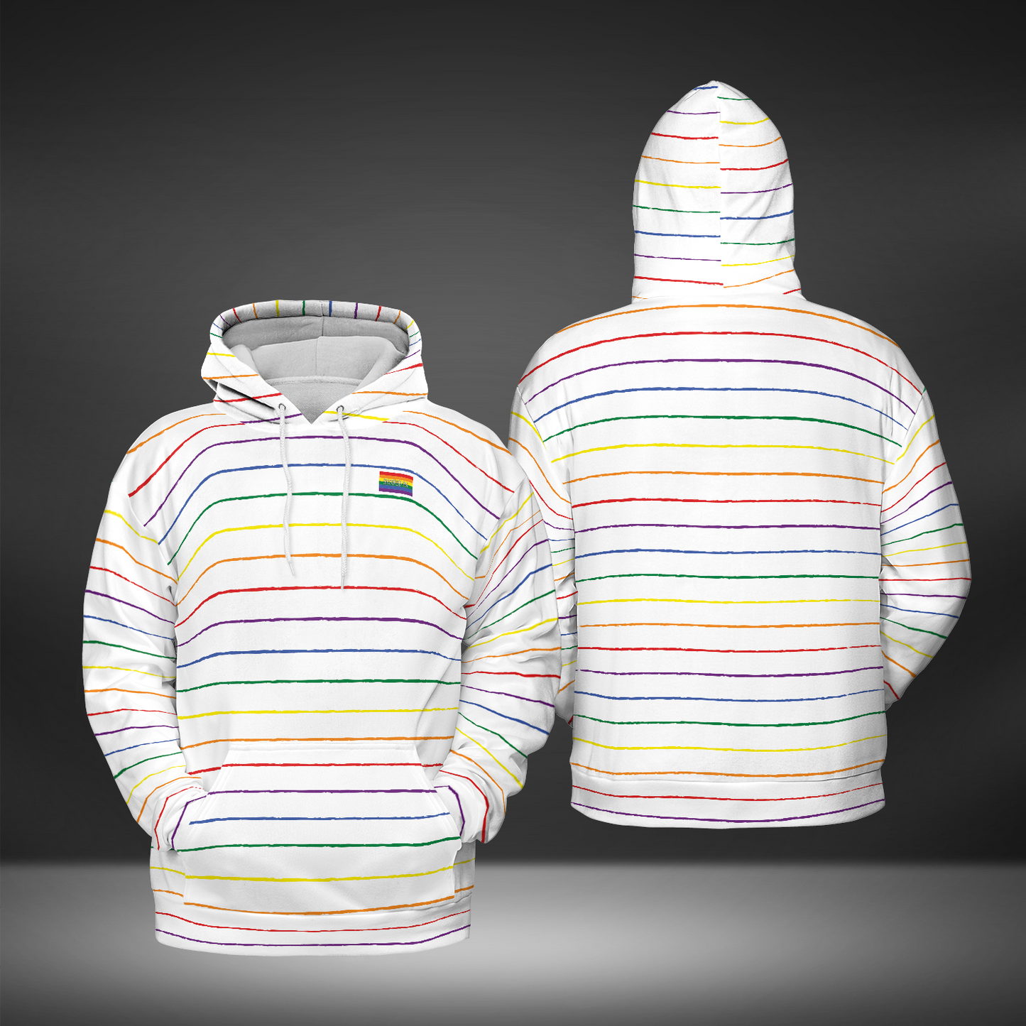 Pride Graphite Striped White Hoodie
