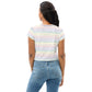 Classic Pride spaced graphite stripes white crop tee