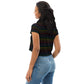 Classic Pride spaced graphite stripes black crop tee