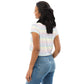 Classic Pride spaced graphite stripes white crop tee