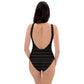 Pansexual Pride Striped Black One-Piece Swimsuit