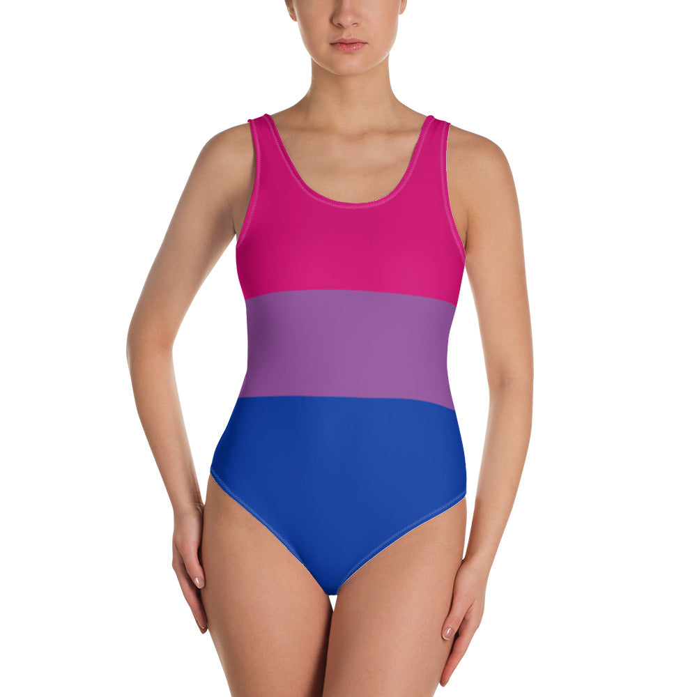 Bisexual Pride Flag One-Piece Swimsuit