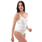 Pansexual Pride Striped White One-Piece Swimsuit