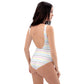 Pansexual Pride Striped White One-Piece Swimsuit
