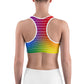 Classic Pride spaced white graphite stripes Sports bra