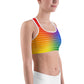 Classic Pride spaced white graphite stripes Sports bra