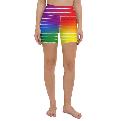 Classic Pride with white graphite stripes Yoga Shorts