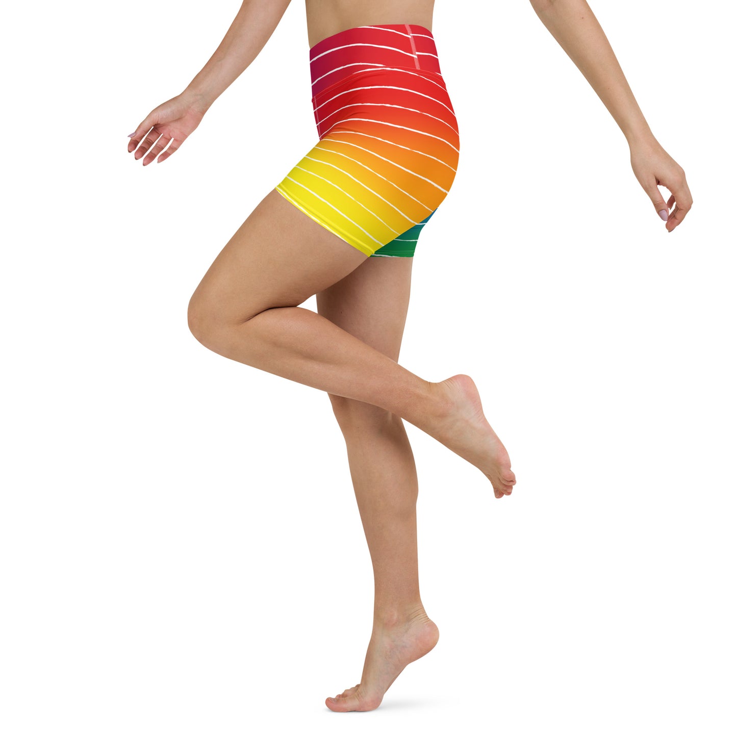 Classic Pride with white graphite stripes Yoga Shorts