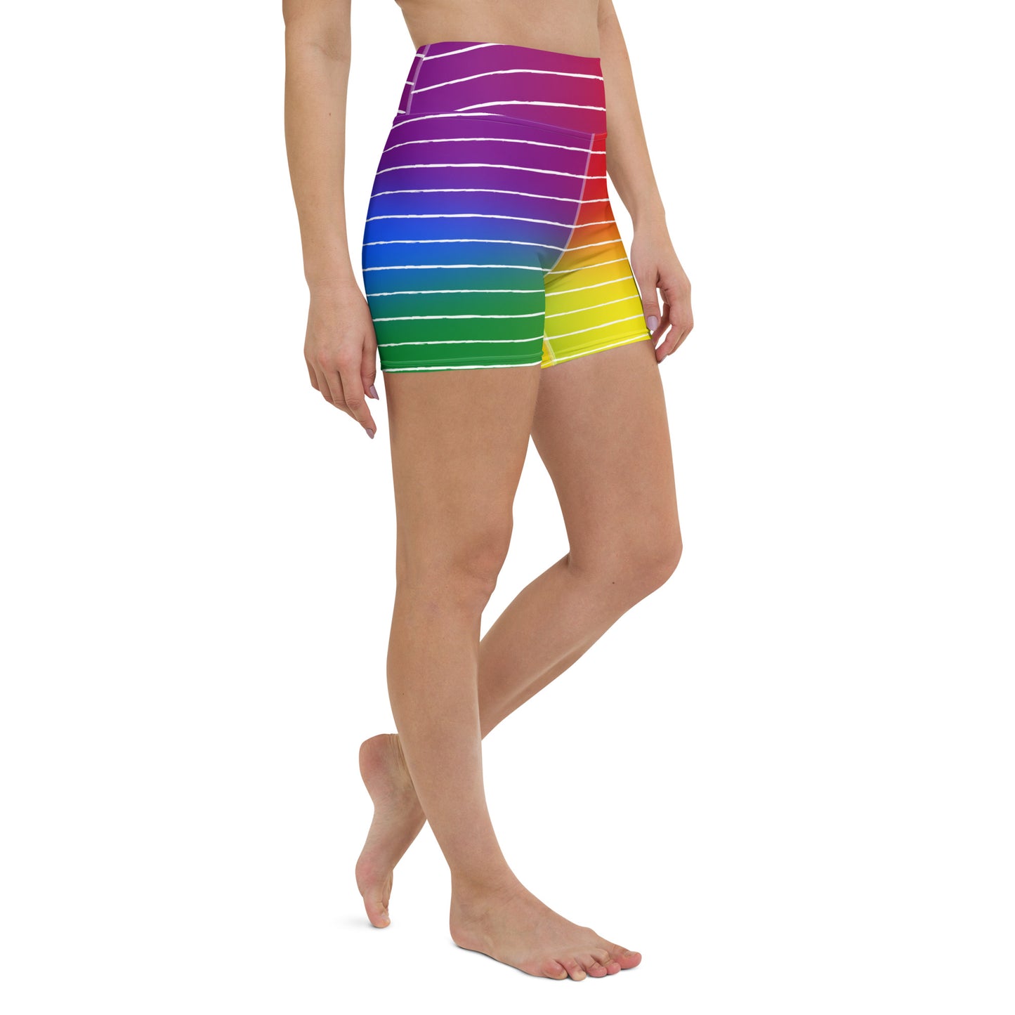 Classic Pride with white graphite stripes Yoga Shorts