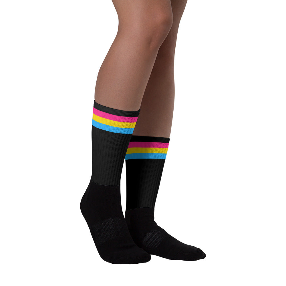 Pansexual Pride Black Socks
