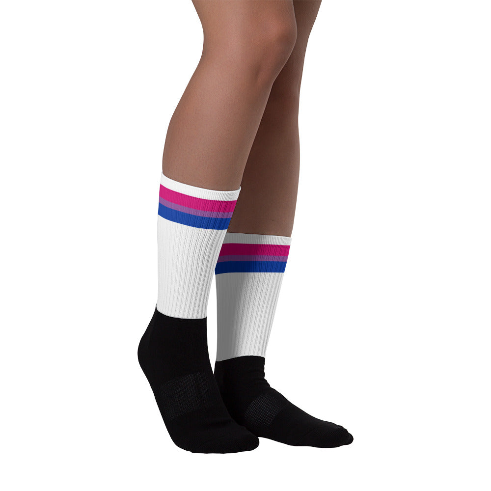 Bi-Pride White Socks