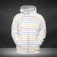 Pride Graphite Striped White Zip Hoodie