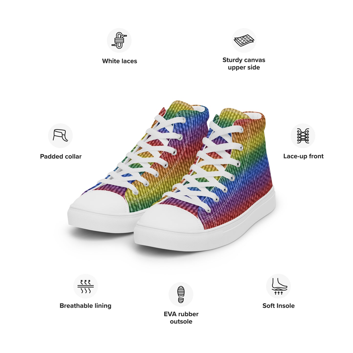 Pride Women’s High Top Canvas Shoes
